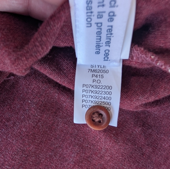 Lucky Brand Men's Burgandy Twisted Slub Long Sleeve Henley Shirt XXL NWT - Picture 8 of 9